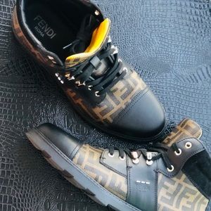 FENDI MENS BOOT BROWN/Black